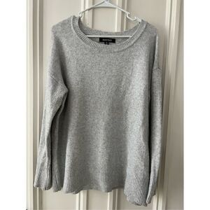 Ellen Tracy light gray super soft scoop neck sweater L